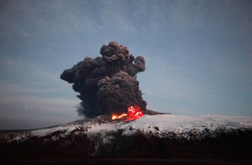 Il vulcano Eyjafjallajokull.